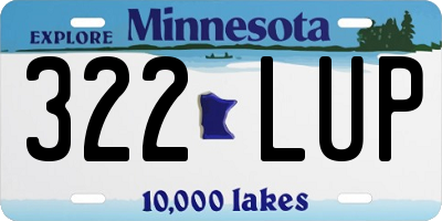 MN license plate 322LUP
