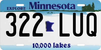 MN license plate 322LUQ