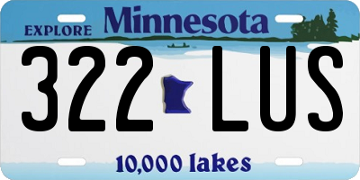 MN license plate 322LUS