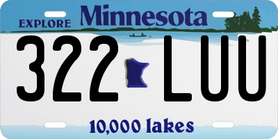 MN license plate 322LUU