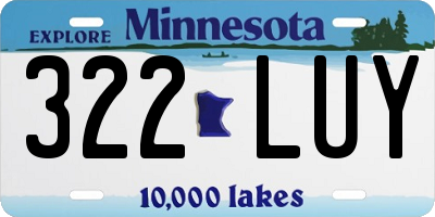 MN license plate 322LUY