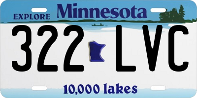MN license plate 322LVC