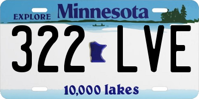 MN license plate 322LVE