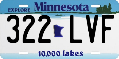 MN license plate 322LVF