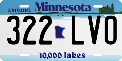 MN license plate 322LVO