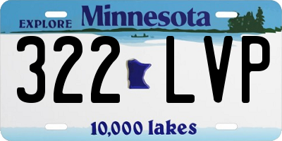 MN license plate 322LVP