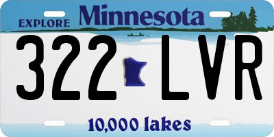 MN license plate 322LVR