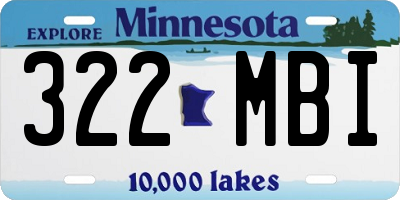 MN license plate 322MBI