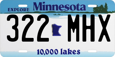 MN license plate 322MHX