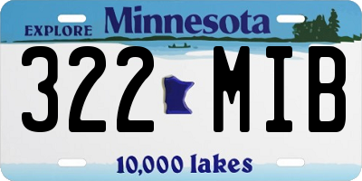MN license plate 322MIB