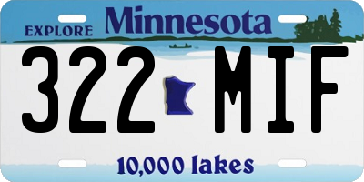 MN license plate 322MIF