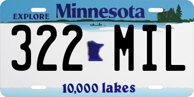 MN license plate 322MIL