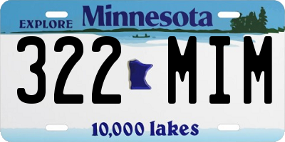 MN license plate 322MIM