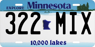 MN license plate 322MIX