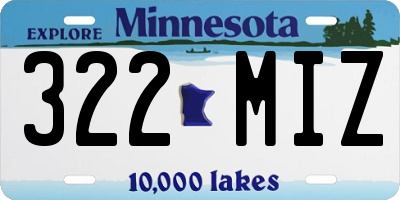 MN license plate 322MIZ