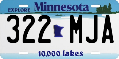 MN license plate 322MJA