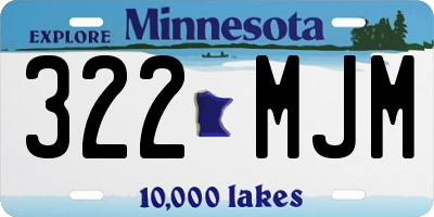 MN license plate 322MJM