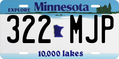 MN license plate 322MJP