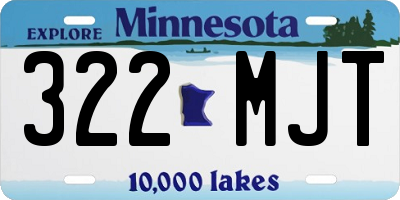 MN license plate 322MJT