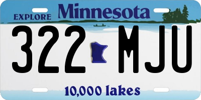 MN license plate 322MJU