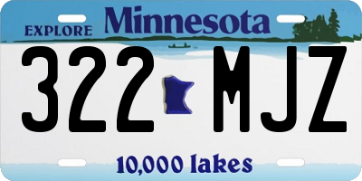 MN license plate 322MJZ