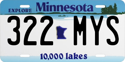 MN license plate 322MYS