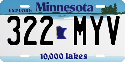 MN license plate 322MYV