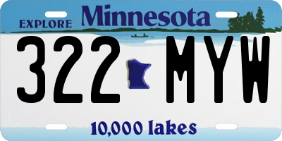 MN license plate 322MYW