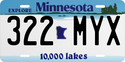 MN license plate 322MYX