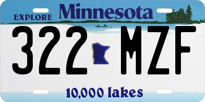 MN license plate 322MZF