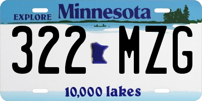 MN license plate 322MZG
