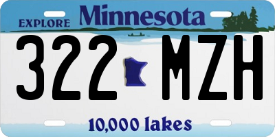 MN license plate 322MZH
