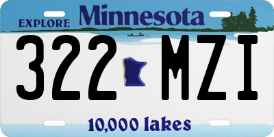 MN license plate 322MZI