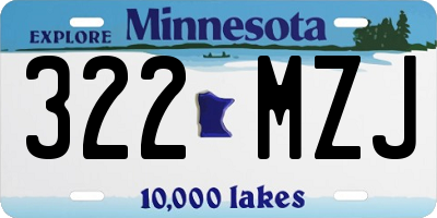 MN license plate 322MZJ