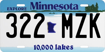 MN license plate 322MZK
