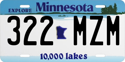 MN license plate 322MZM