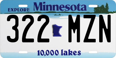 MN license plate 322MZN