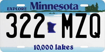 MN license plate 322MZQ