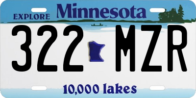 MN license plate 322MZR