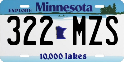 MN license plate 322MZS