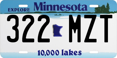 MN license plate 322MZT
