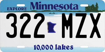 MN license plate 322MZX