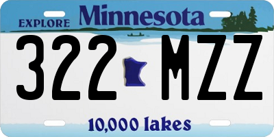 MN license plate 322MZZ