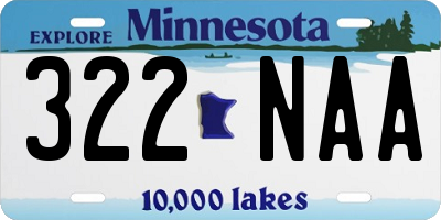 MN license plate 322NAA
