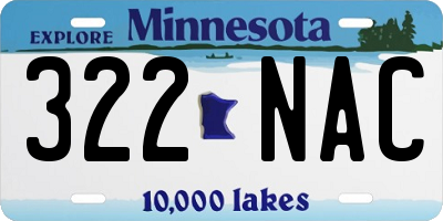 MN license plate 322NAC