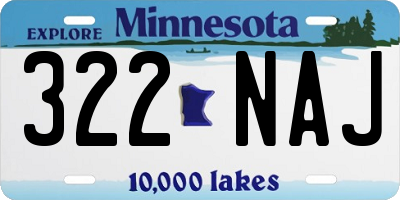 MN license plate 322NAJ