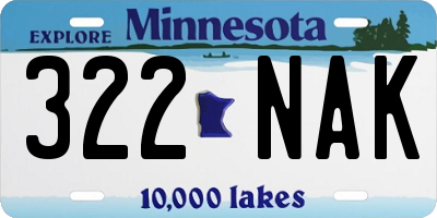 MN license plate 322NAK
