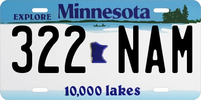 MN license plate 322NAM