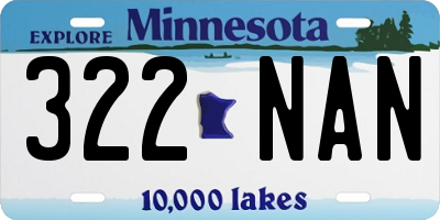 MN license plate 322NAN
