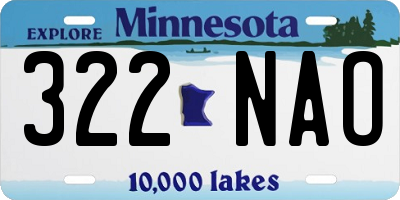 MN license plate 322NAO